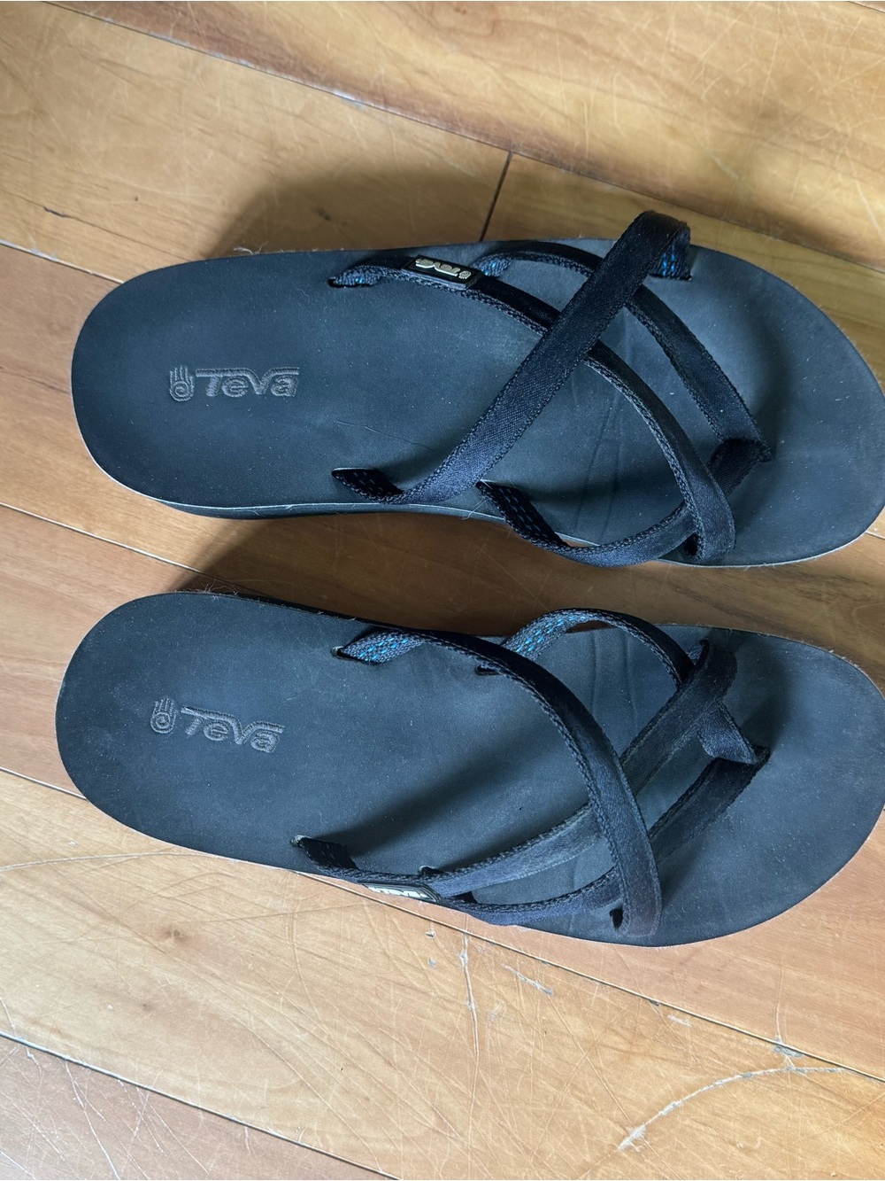 Black Platform Teva Flip Flops